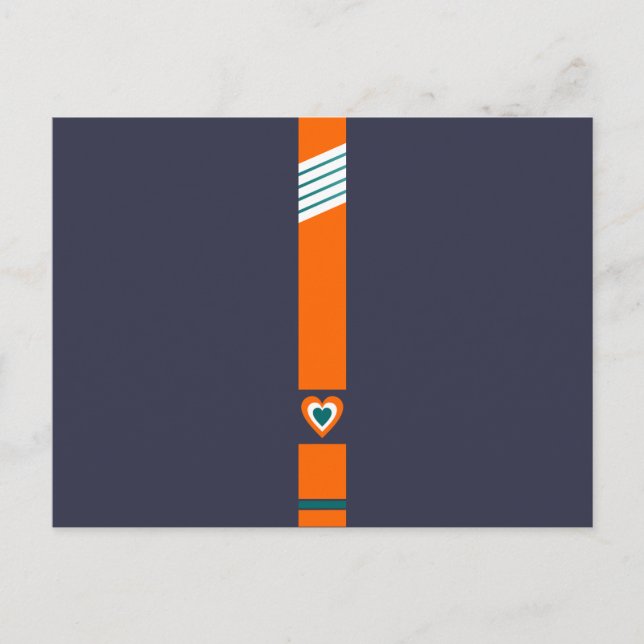 retro love stripe postcard (Front)