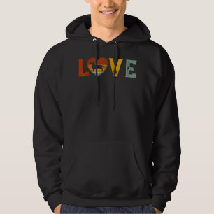 Retro Love Themed Cute Dachshund Dog Graphic Valen Hoodie