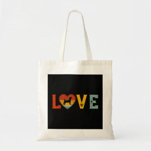 Retro Love Themed Jack Russell Terrier Dog Valenti Tote Bag