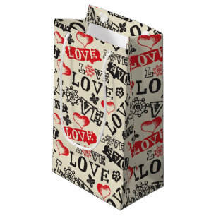Retro Love Valentine's Day Gift Bag -Small, Glossy