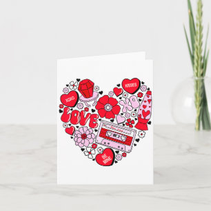 Retro Love Valentines Day Xoxo Conversation Hearts Card