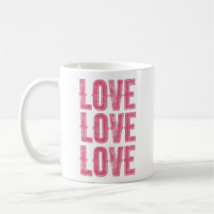 Retro Love - Vintage Pink Distressed Typography Coffee Mug