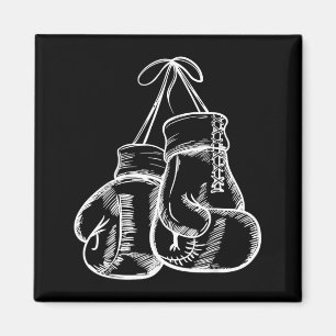 Retro Love White Boxing Gloves Boxer Gift Magnet