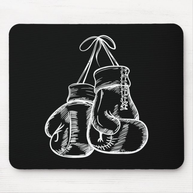 Retro Love White Boxing Gloves Boxer Gift Mouse Pad (Front)
