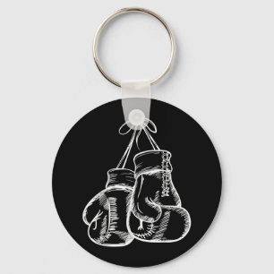 Retro Love White Boxing Gloves Gifts Boxer Gift Key Ring