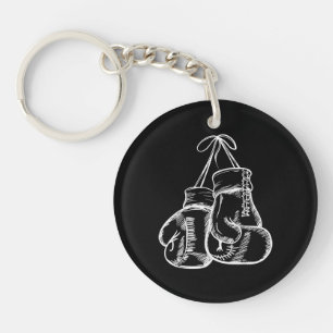 Retro Love White Boxing Gloves Gifts Boxer Gift Key Ring
