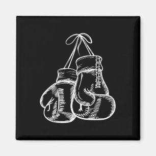 Retro Love White Boxing Gloves Gifts Boxer Gift  Magnet