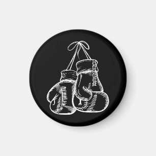 Retro Love White Boxing Gloves Gifts Boxer Gift  Magnet