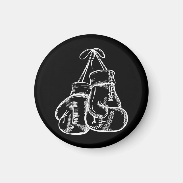 Retro Love White Boxing Gloves Gifts Boxer Gift  Magnet (Front)