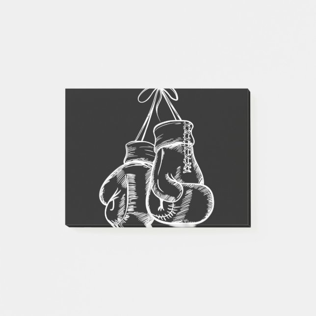 Retro Love White Boxing Gloves Gifts Boxer Gift  Post-it Notes (Front)
