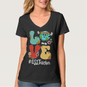 Retro Love World Earth Day 2023 ASL Teacher T-Shirt