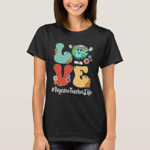 Retro Love World Earth Day 2023 Daycare Teacher Li T-Shirt