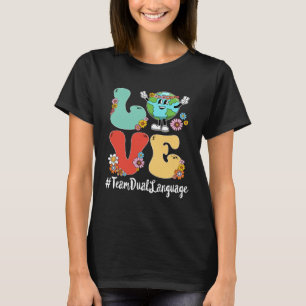 Retro Love World Earth Day 2023 Team Dual Language T-Shirt