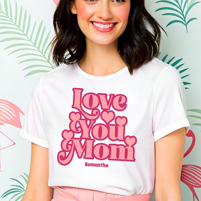 Retro Love You Mum Personalised Mothers Day Tri-Blend Shirt (Creator Uploaded)