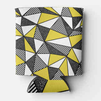 Retro Low Poly Geometric Pattern Can Cooler