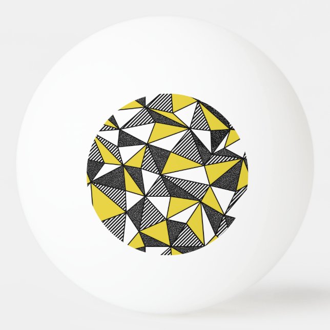 Retro Low Poly Geometric Pattern Ping Pong Ball (Front)