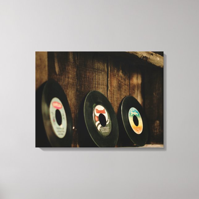 Retro LPs image on canvas Print (Front)