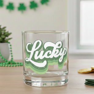 Retro Lucky Cool St Patrick's Day Whiskey Glass