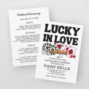 Retro Lucky In Love Vegas Bachelorette   Invitation