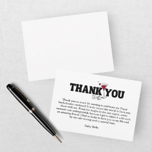 Retro Lucky In Love Vegas Bachelorette Thank You Card