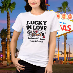 Retro Lucky In Love Vegas Bachelorette Tri-Blend Shirt