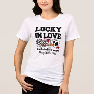 Retro Lucky In Love Vegas Bachelorette   Tri-Blend Shirt