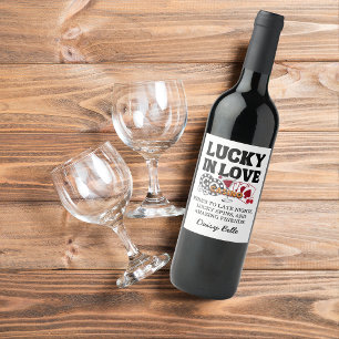 Retro Lucky In Love Vegas Bachelorette   Wine Label