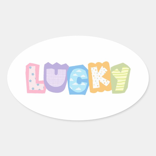 retro lucky scrapbook letter sticker (Front)