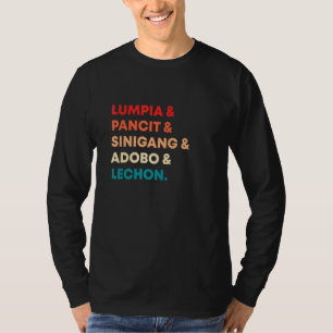 Retro Lumpia Pancit Sinigang Adobo Lechon Filipino T-Shirt
