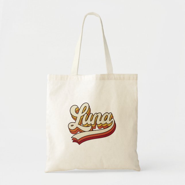 Retro Luna Name 70s Vintage Design Tote Bag (Front)