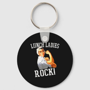 Retro Lunch Ladies Rock Cafeteria Worker Funny Lun Key Ring