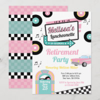 Retro Luncheonette Diner Party Invitation