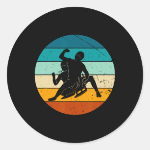 Retro Lung Winter Sports Vintage Snow Luge Racing Classic Round Sticker