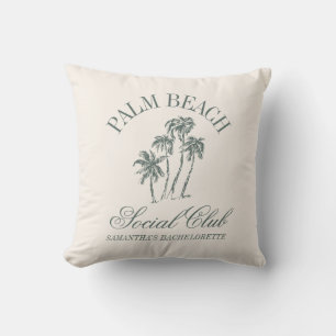 Retro Luxe Bachelorette Party Social Club Cushion