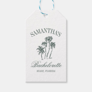 Retro Luxe Beach Bachelorette Logo Palm Trees Gift Tags