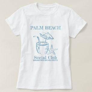 Retro Luxe Beach Social Club Logo Bachelorette T-Shirt