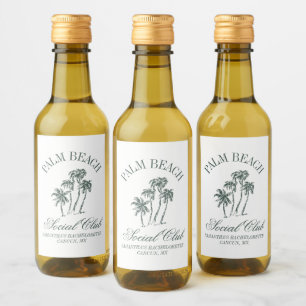Retro Luxe Beach Social Club Logo Bachelorette Wine Label