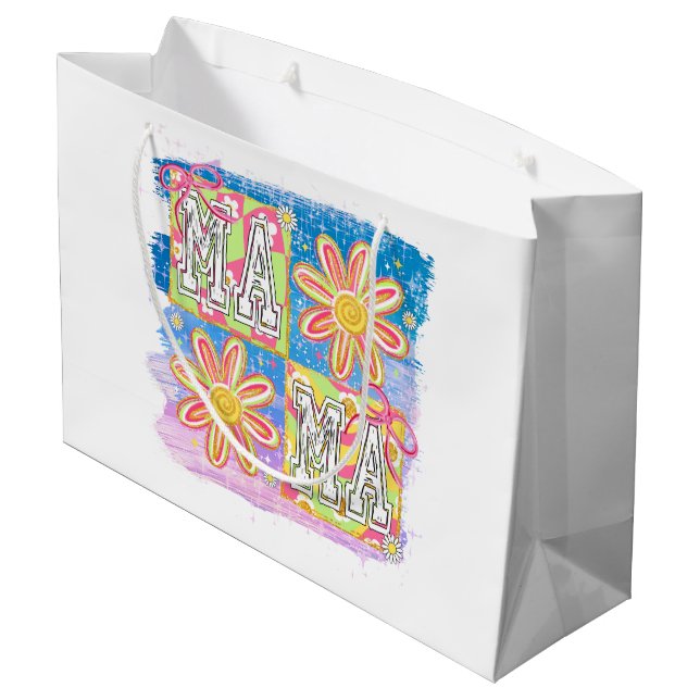 Retro Ma Ma  Large Gift Bag (Back Angled)