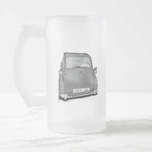 retro machine frosted glass beer mug