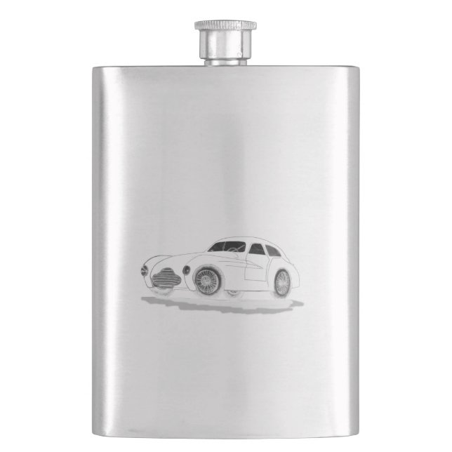 retro machine hip flask (Front)
