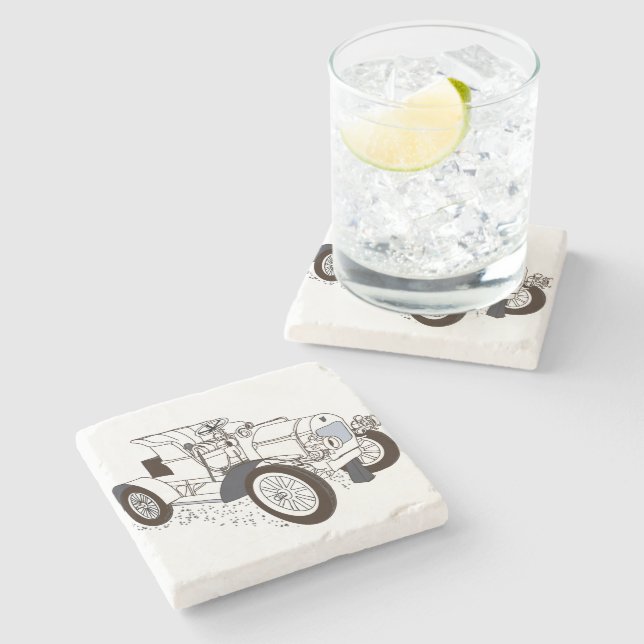 retro machine stone coaster (Side)