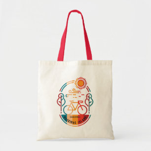 Retro Mackinac Island Bike Trail Tote Bag