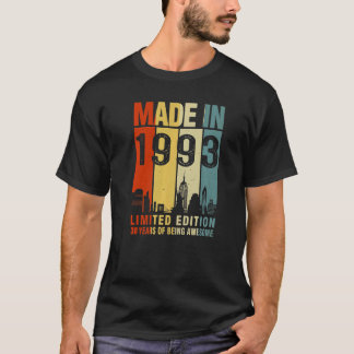 Retro Made In 1993 30 Years Of Being Awesome T-Shirt