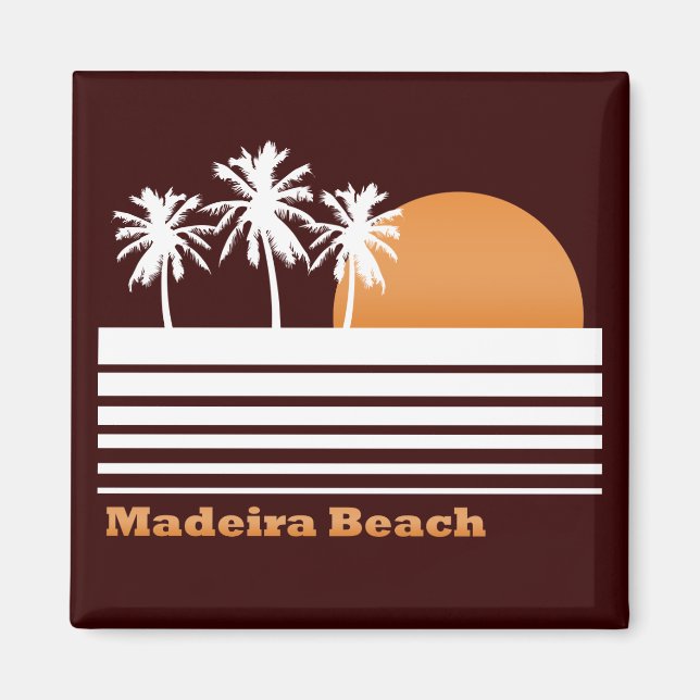 Retro Madeira Beach Magnet (Front)