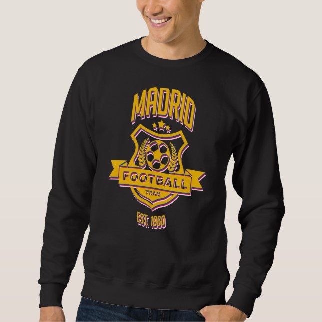 Retro Madrid Spain Gameday Sport Real Soccer Fan Sweatshirt (Front)