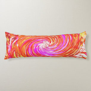Retro Magenta and Autumn Colours Floral Swirl Body Cushion