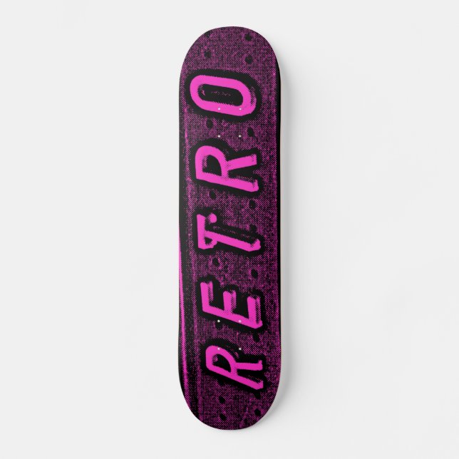 Retro - Magenta and Black Skateboard (Front)