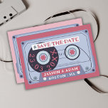 Retro Magenta Pink Cassette Tape Wedding Save The Date<br><div class="desc">Retro Magenta Pink Cassette Tape Wedding Save the Date Cards - Groovy Vintage Vibes for Your Special Day. Transport your guests back in time with our unique wedding save-the-date cards featuring a bold magenta pink, candy pink cassette tape design. Embrace the groovy essence of the seventies, nineties, and sixties, as...</div>