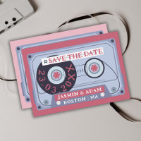 Retro Magenta Pink Cassette Tape Wedding