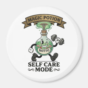 Retro Magic Potion Self Care Mode Fitness Gift Magnet